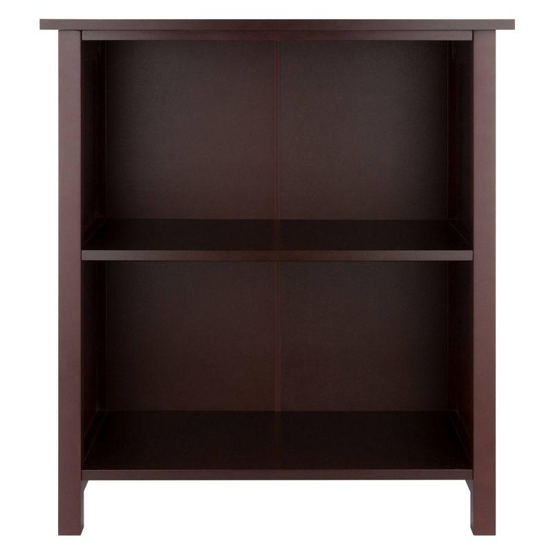 30" 3 Tier Milan Storage Shelf or Bookshelf Medium Walnut - Winsome: Mid-Century Modern Design, Wood Composite, Metal Hardware