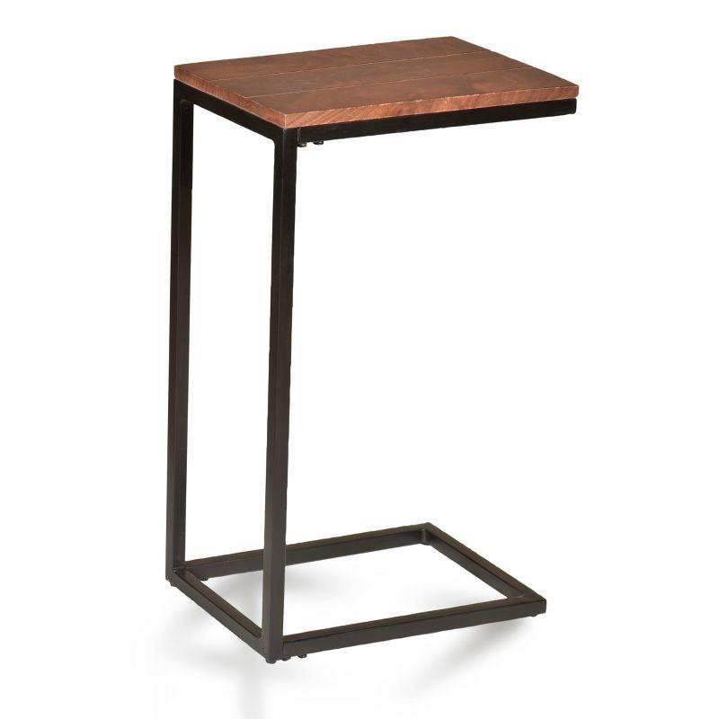 Carolina Living Fletcher C Table Chestnut/Black: Chair Side Accent, Metal Frame, Mango Wood Top