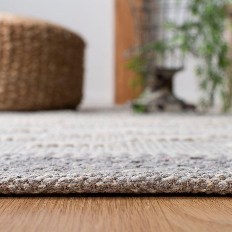 Striped Kilim STK519 Hand Woven Area Rug - Ivory/Grey - 3'x3' - Safavieh.