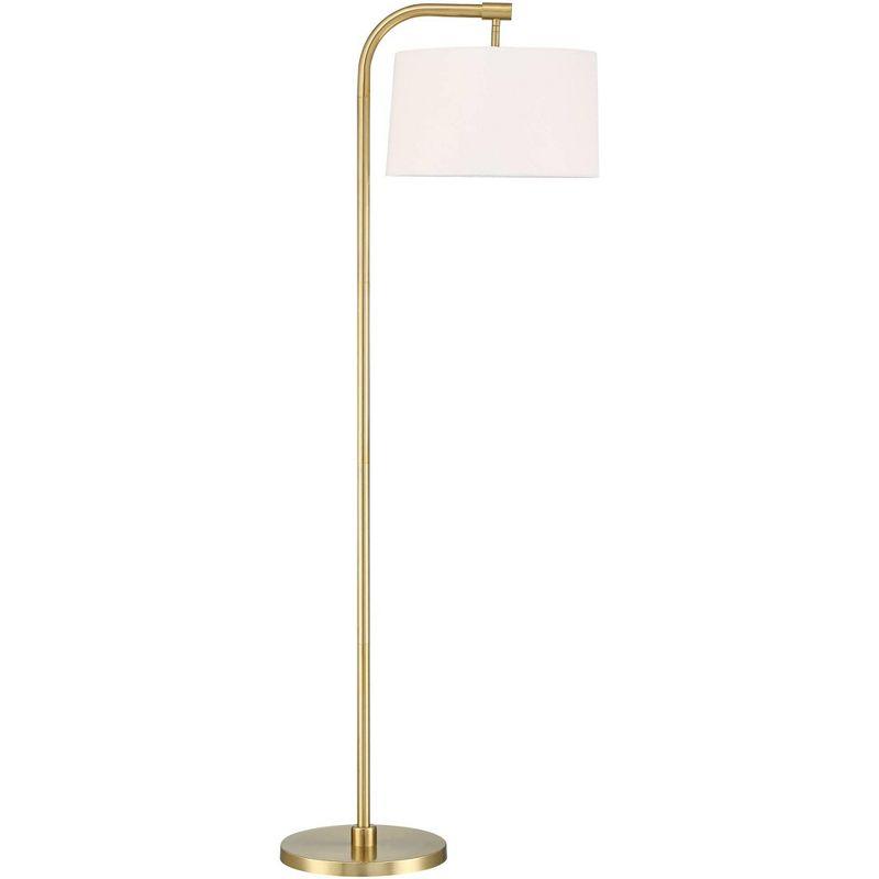 Modern Gold Arc Floor Lamp with White Shade