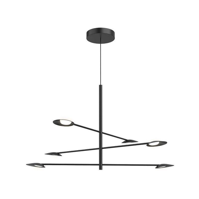 Rotaire Minimalist Black LED Chandelier Inspired by Flora