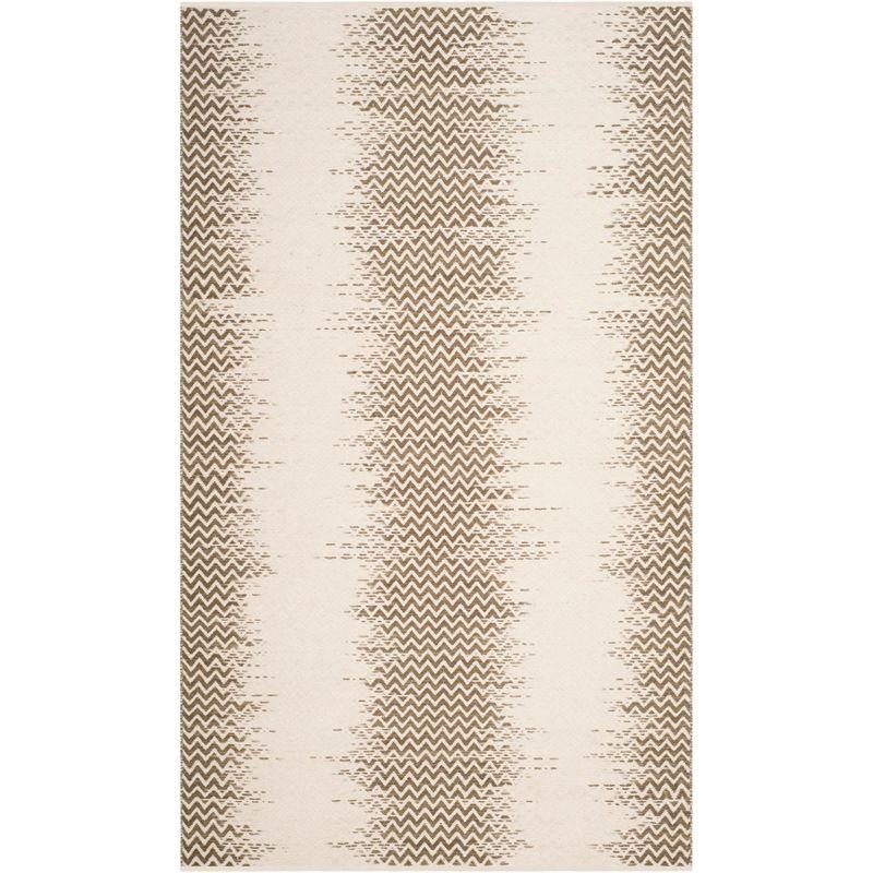 Cotton Kilim KLC121 Hand Woven Area Rug - Brown/Ivory - 5'x8' - Safavieh