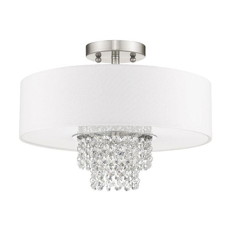 Livex Lighting Carlisle 3 - Light Semi-Flush Mount in  Brushed Nickel