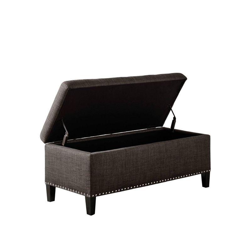 Wildon Home® Dark Gray Solid + Manufactured wood + 100% Polyester Bench