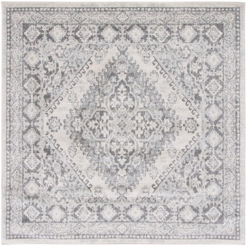 Tulum TUL280 Power Loomed Area Rug - Ivory/Grey - 6'7"x6'7" - Safavieh.