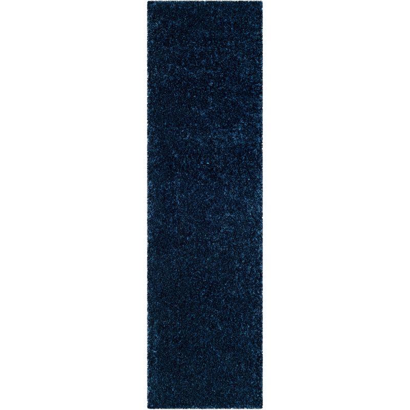 Toronto Navy Hand-Tufted Shag Runner Rug 2'3" x 8'