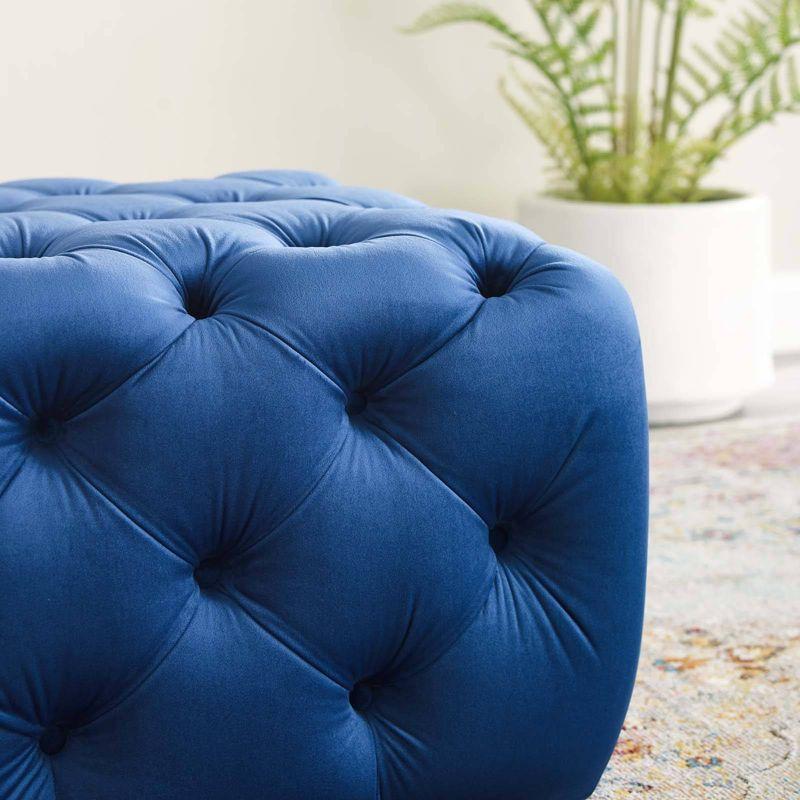 Amour Tufted Button Square Performance Velvet Ottoman - Modway