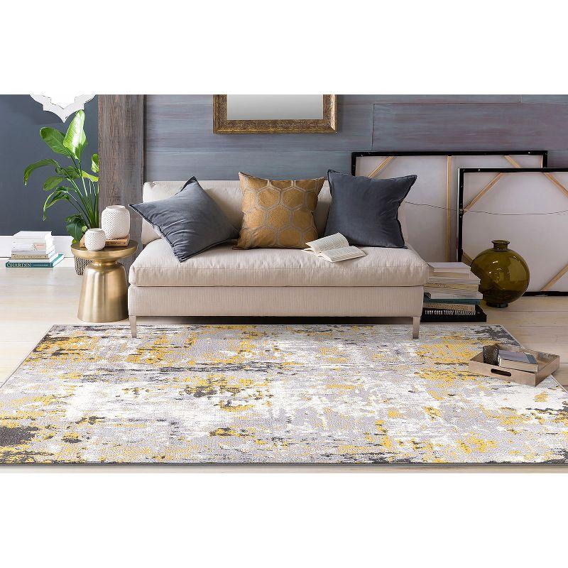 World Rug Gallery Distressed Modern Abstract Area Rug