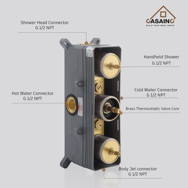 Revitalize 12 Inch Luxury Thermostatic Complete Shower System with Rough-in Valve