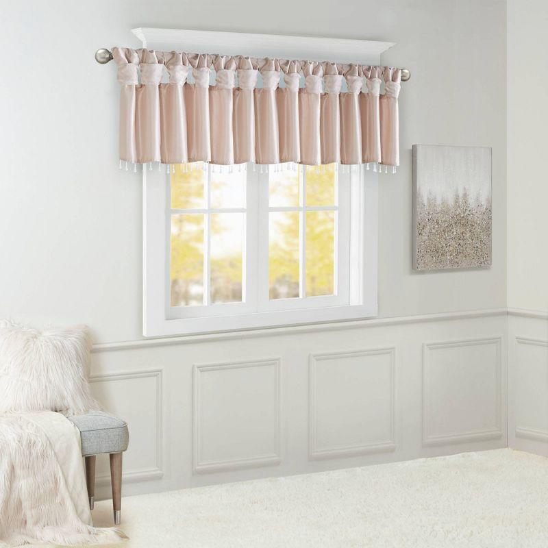 Madison Park Emilia Lightweight Faux Silk Single Valance with Beads