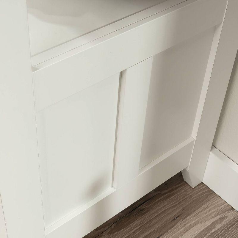 Soft White and Oak Lateral File Cabinet with Open Shelf