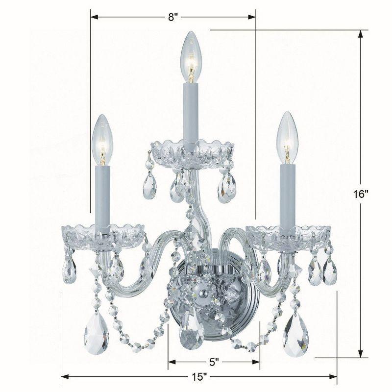 Crystorama Lighting Traditional Crystal 3 - Light Sconce in  Polished Chrome