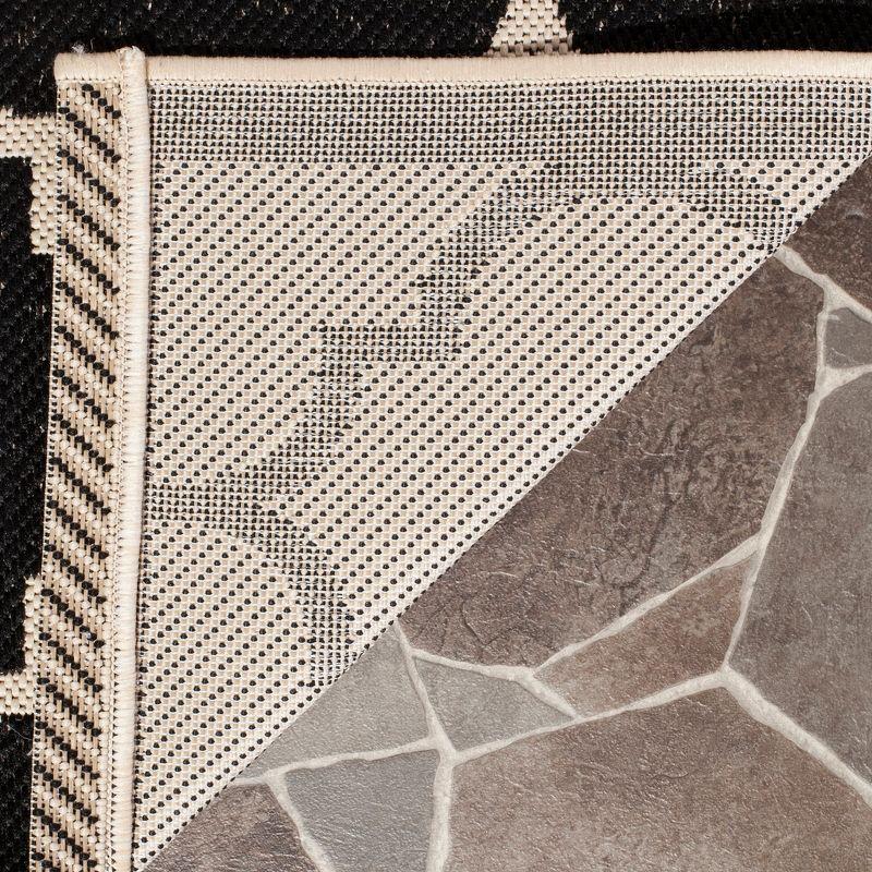 Courtyard CY6914 Power Loomed Indoor/Outdoor Area Rug - Black/Beige - 5'3"x5'3" - Safavieh.