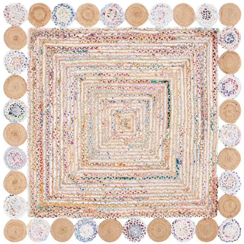 Cape Cod CAP201 Woven Indoor Area Rug - Beige/Multi - 6'x6' - Safavieh