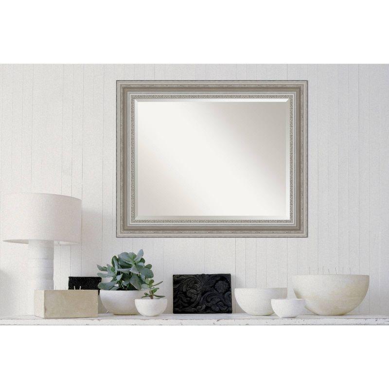 Parlor Silver Brushed 34x28 Bathroom Vanity Wall Mirror