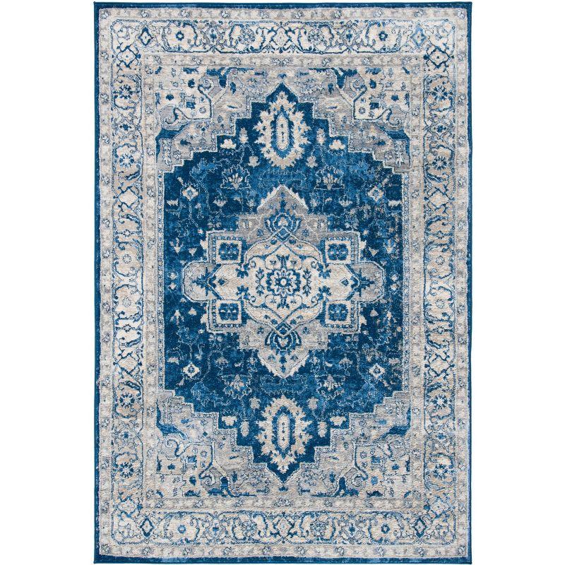 Brentwood BNT851 Power Loomed Indoor Area Rug - Navy/Grey - 6'x9' - Safavieh