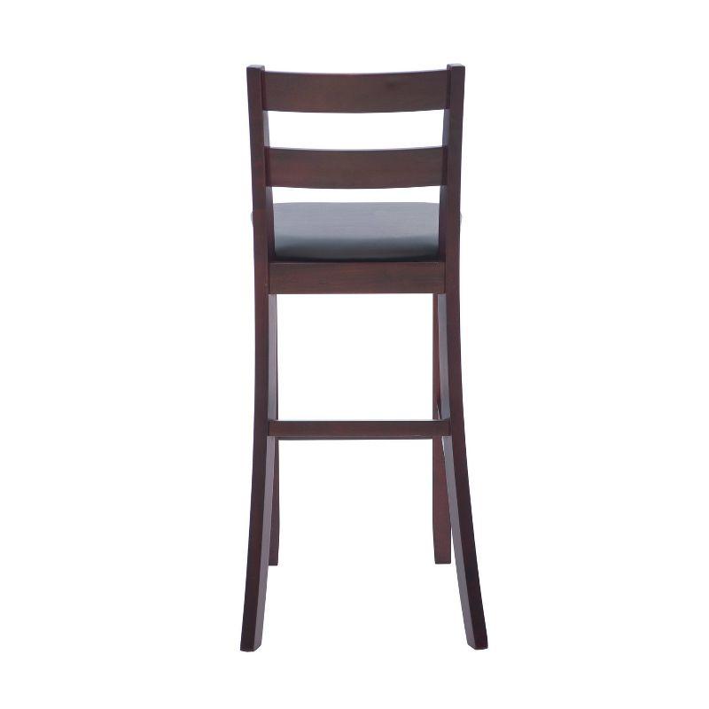 29" Triena Soho Padded Seat Faux Leather Barstool Hardwood/Brown - Linon: Upholstered, 31" High