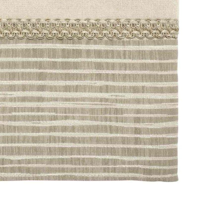 Beige and Tan Cotton Bath Towel with Woven Border