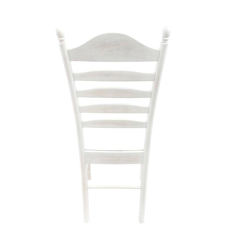 Carolina Living Josefine Dining Chair White Wash: Solid Rubberwood, Ladder Back Design, Unfinished Surface