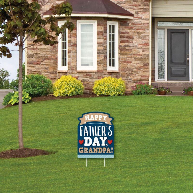 Big Dot of Happiness Grandpa, Happy Father's Day - Outdoor Lawn Sign - We Love Grandfather Yard Sign - 1 Piece