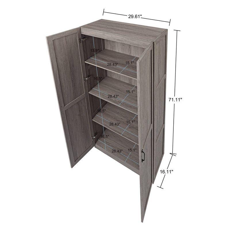 Set of 2 Hopkins Modern 4 Shelf Storage Closets - Manhattan Comfort