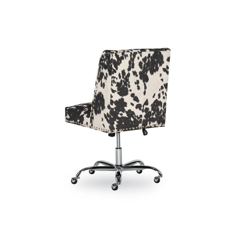 Draper Executive Swivel Office Chair in Black & White Cowhide Print