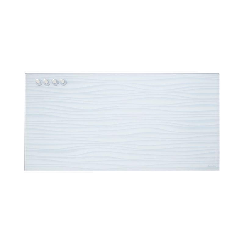 White Waves Magnetic Glass Dry-Erase Board with Magnets, 18in x 36in