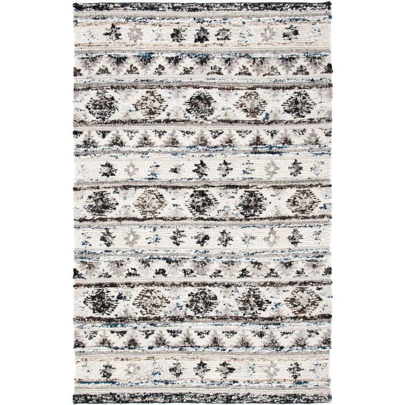 Manhattan MAN353 Hand Woven Area Rug - Ivory/Black - 4'x6' - Safavieh.
