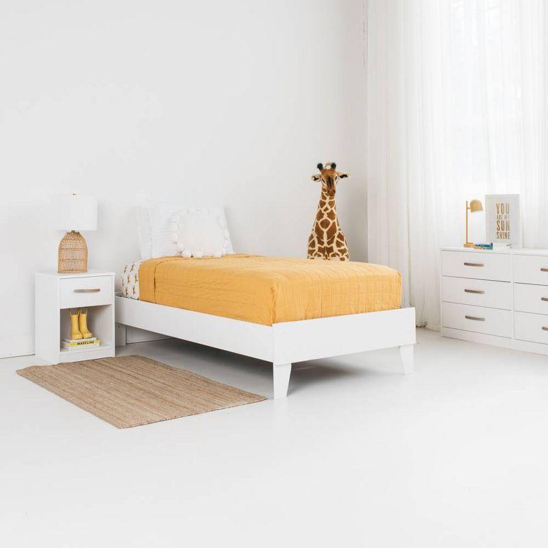 Twin Piperton Platform Bed White - Signature Design by Ashley: Modern Style, No Box Spring Needed