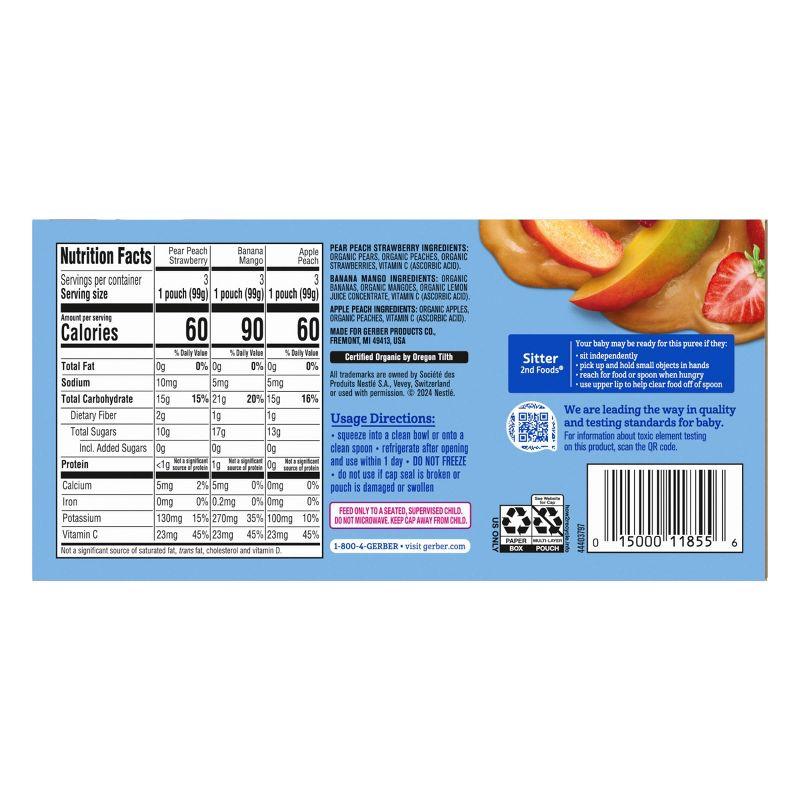 Gerber Stage 2 Organic Baby Food Pouches - Fruit & Veggie Value Pack - 3.5oz/9pk