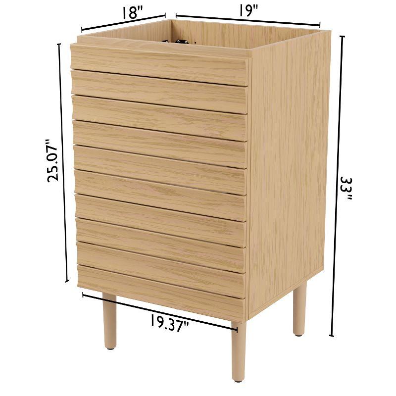 Oak 20" Modern Linear Slat Bath Vanity Cabinet