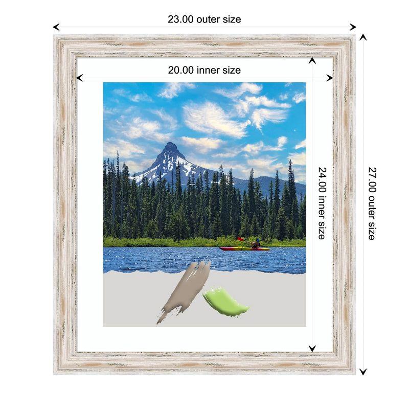 Amanti Art Alexandria White Wash Narrow Wood Picture Frame