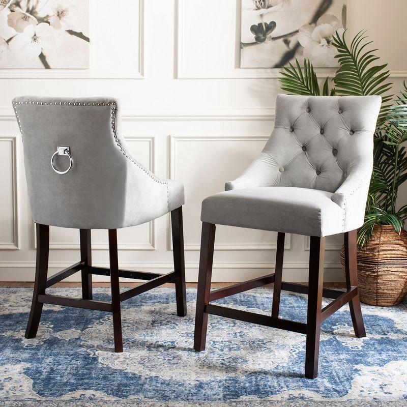 Balyon Upholstered Counter Stool with Solid Wood Frame