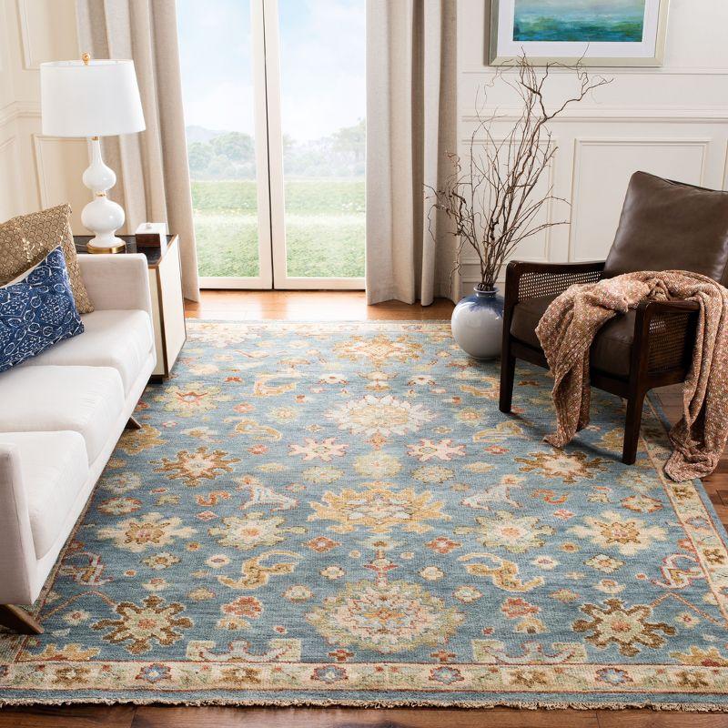 Samarkand SRK113 Hand Knotted Area Rug - Blue - 6'x9' - Safavieh.