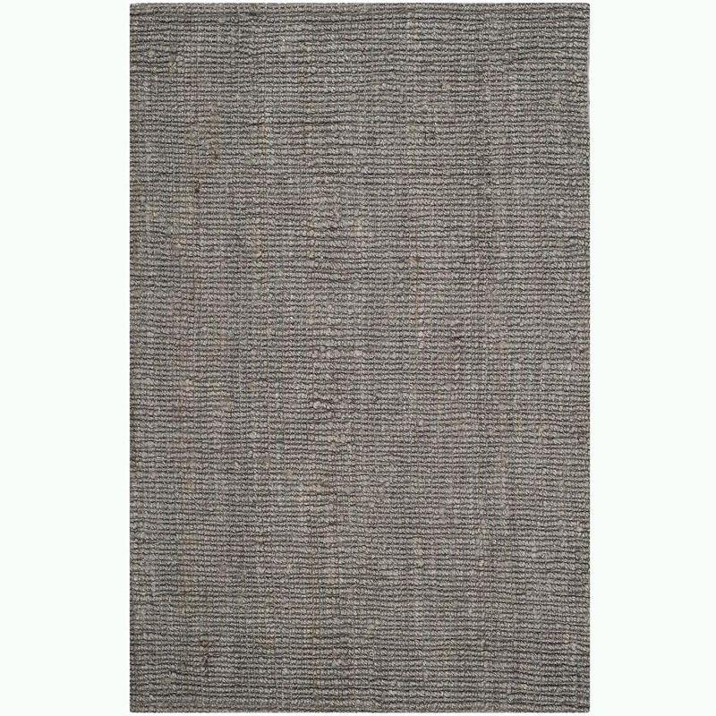 Light Gray Hand-Knotted Wool Area Rug, 4' x 6'