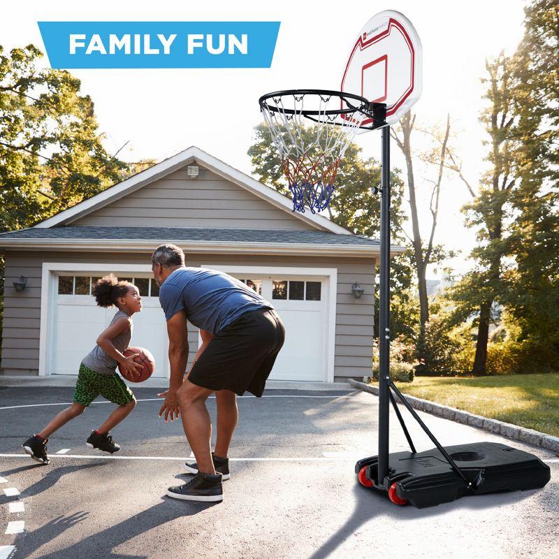 Adjustable Kids Portable Basketball Hoop with Clear Backboard and Wheels