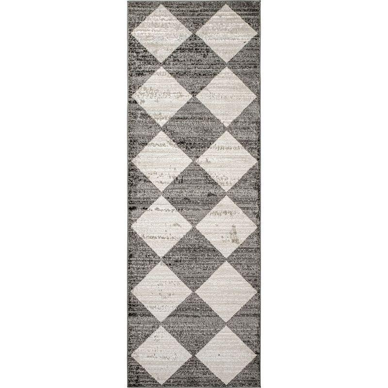 Gianna Gray Geometric Recycled Synthetic Runner Rug