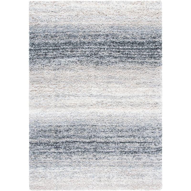 Ivory and Gray 8' x 10' Shag Area Rug