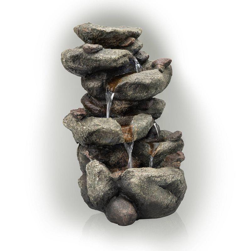 Rainforest Rock Resin Fountain With LED Light - Alpine Corporation