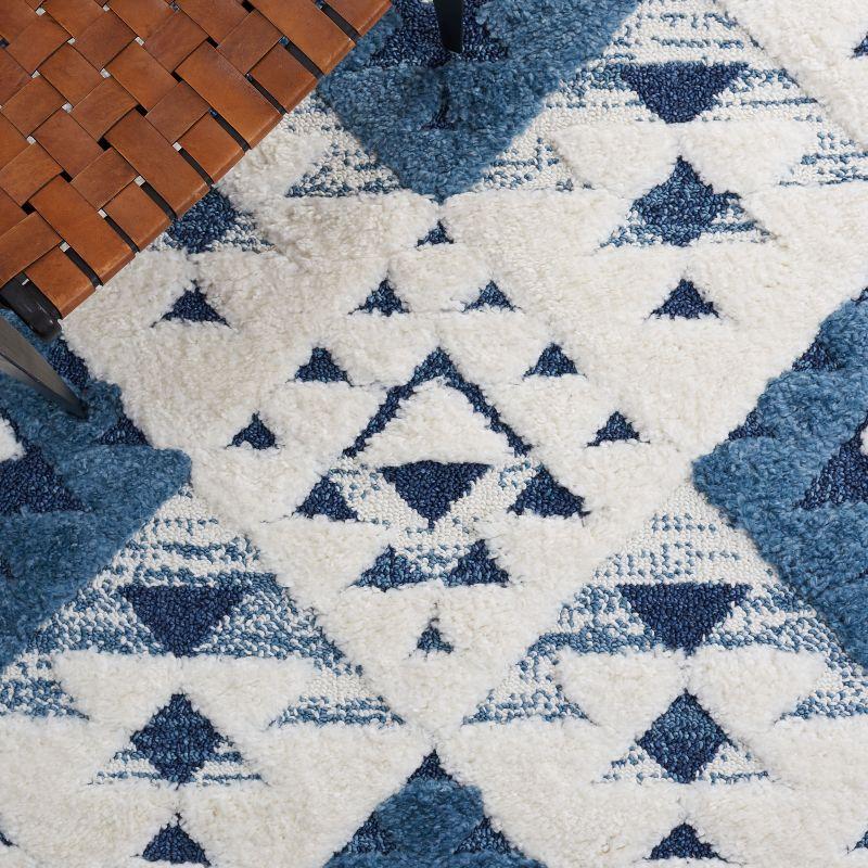 Moroccan Tassel Shag MTS688 Power Loomed Indoor Area Rug - Blue/Ivory - 8'x10' - Safavieh