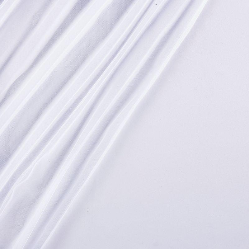 Set of 2 (108"x52") Catarina Layered Solid Blackout & Sheer Window Curtain Panel: White Curtains, Room Darkening