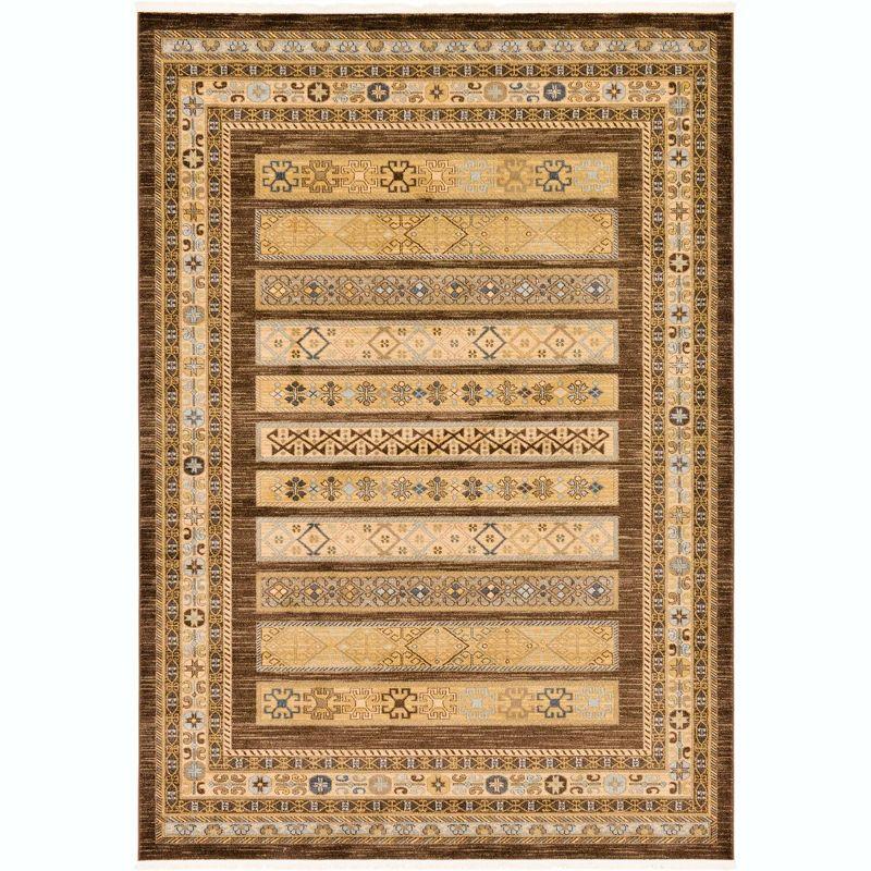 Unique Loom Fars Collection Area Rug - Pasadena (7' 1" x 10' Rectangle Brown/Light Blue)