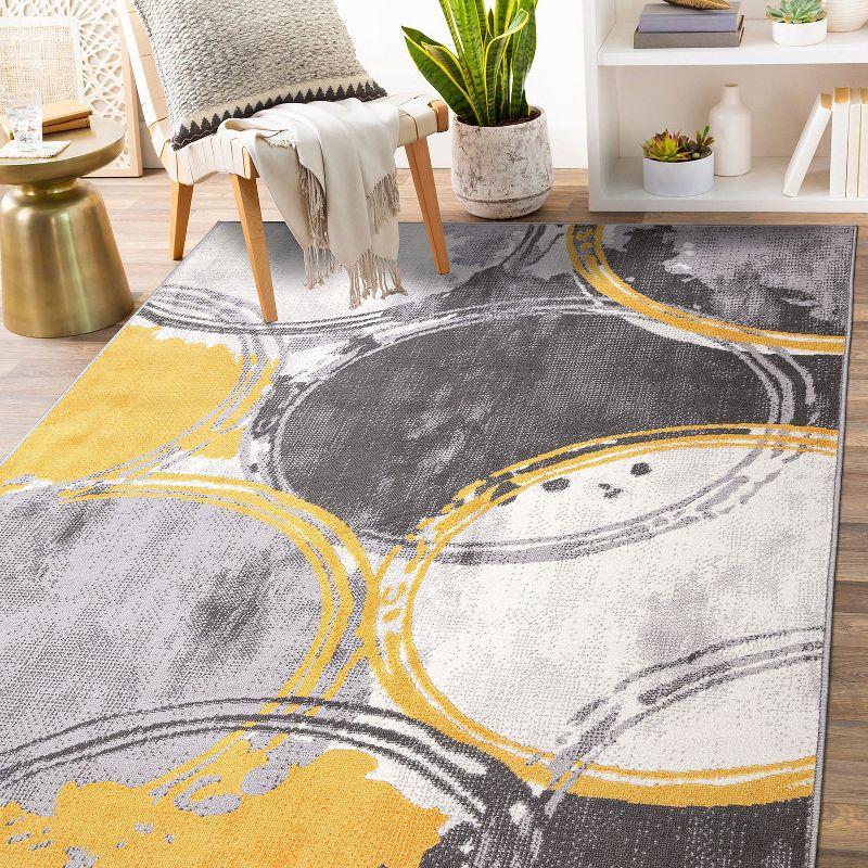 World Rug Gallery Contemporary Modern Circles Area Rug