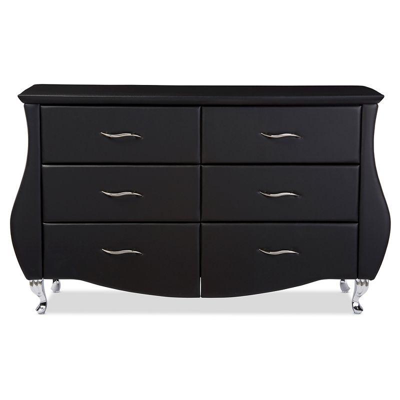 Enzo Modern and Contemporary Faux Leather 6 Drawer Dresser - Baxton Studio