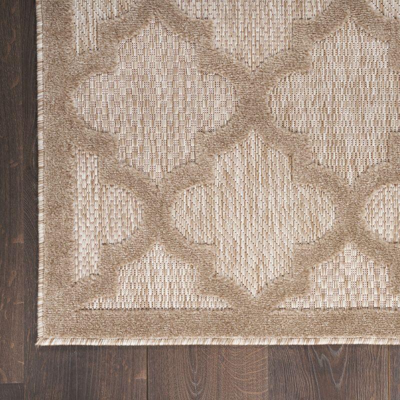 Nourison Easy Care Trellis Flatweave Indoor Outdoor Area Rug 4' x 6' Natural Beige