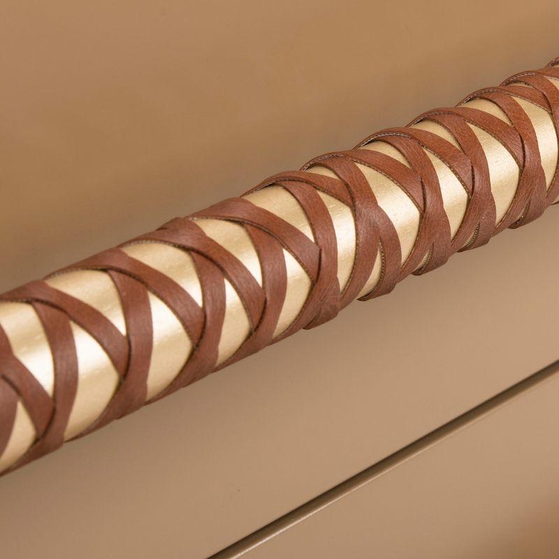 Raquel 3 Drawer Chest - Taupe/Gold/Brown Faux Leather - Safavieh.