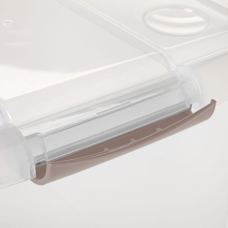 IRIS USA 40 Qt Plastic Under Bed Storage Stackable Nestable Organizer Bin Container with Secure Lids and Durable Tan Buckles, Clear