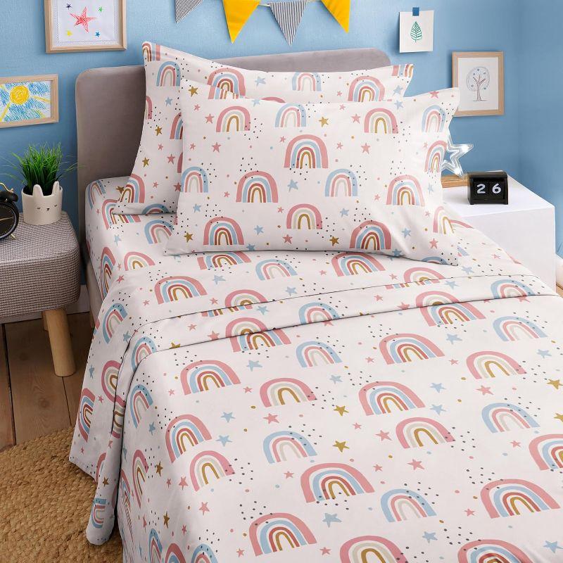 CGK Linens 4 Piece Kids Microfiber Sheet Set - Wrinkle Free - Cute, Cozy, Soft
