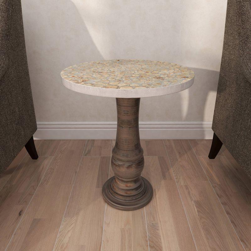 21" x 18" Rustic Wood Accent Table Gray - Olivia & May