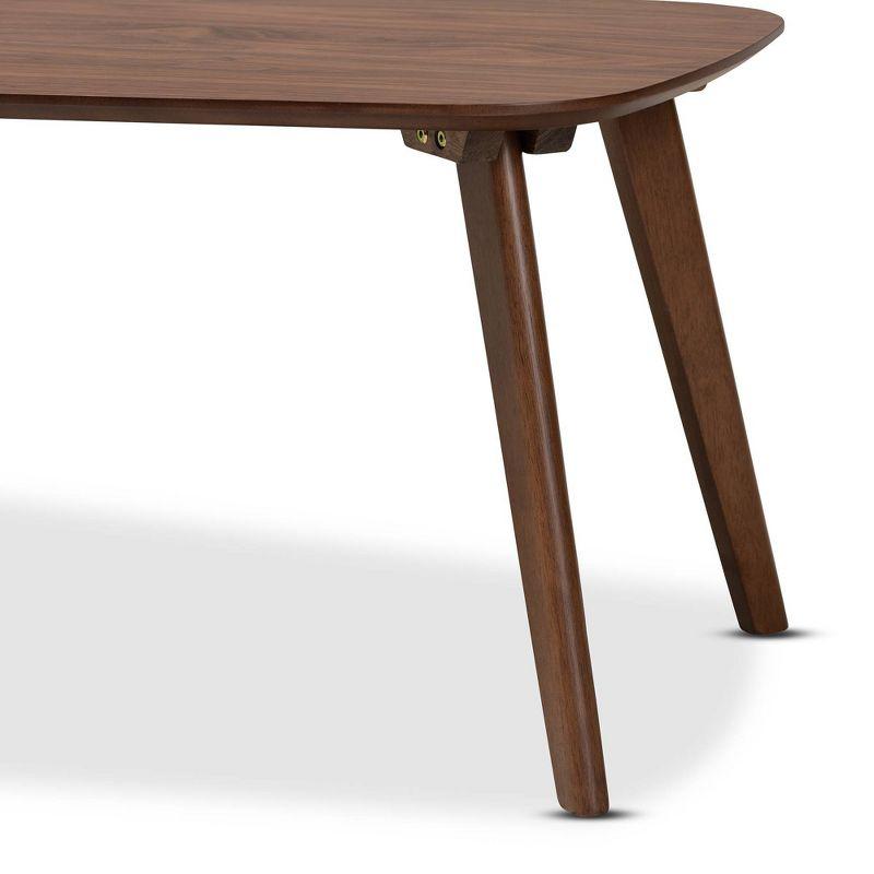 Dahlia Coffee Table Walnut - Baxton Studio: Mid-Century Modern Design, Rubberwood Frame, 43.3" Wide